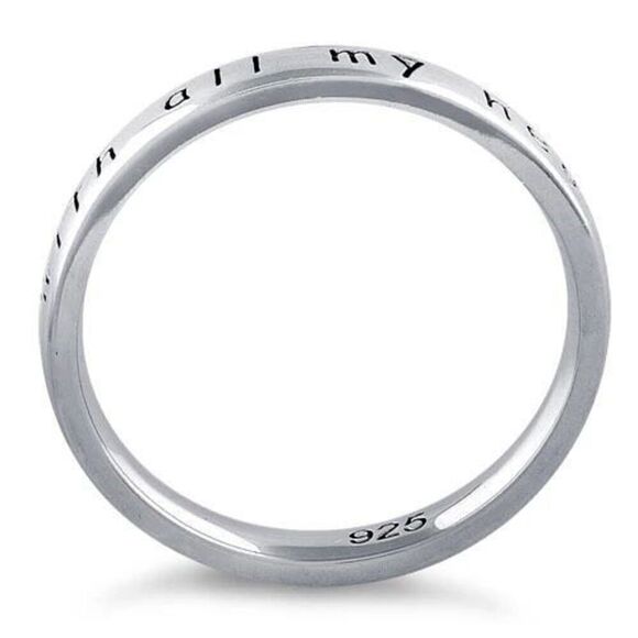 Sterling Silver "Mom, I love you with all my heart" Ring New - Picture 3 of 6